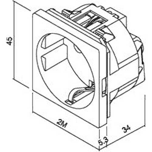Πρίζα σουκο 2 θέσεων Ιβουάρ 2Ρ + Ε 16Α 250V