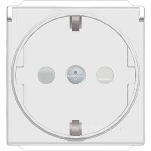 Πρίζα σουκο με καπάκι 2 θέσεων Λευκή 2Ρ + Ε 16Α 250V