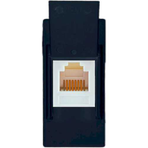 Πρίζα τηλεφώνου 1 θέσης Μαύρη Cat.3 RJ/11 6/4