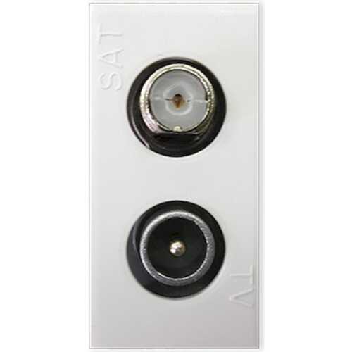 Πρίζα TV-SAT διελεύσεως 1 θέσης Λευκή 10db 2 εξόδων