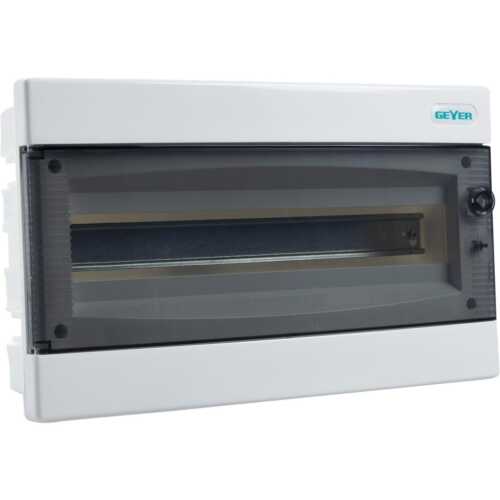 Πίνακας xωνευτός Άθως 1x18θ διάφανη πόρτα IP40